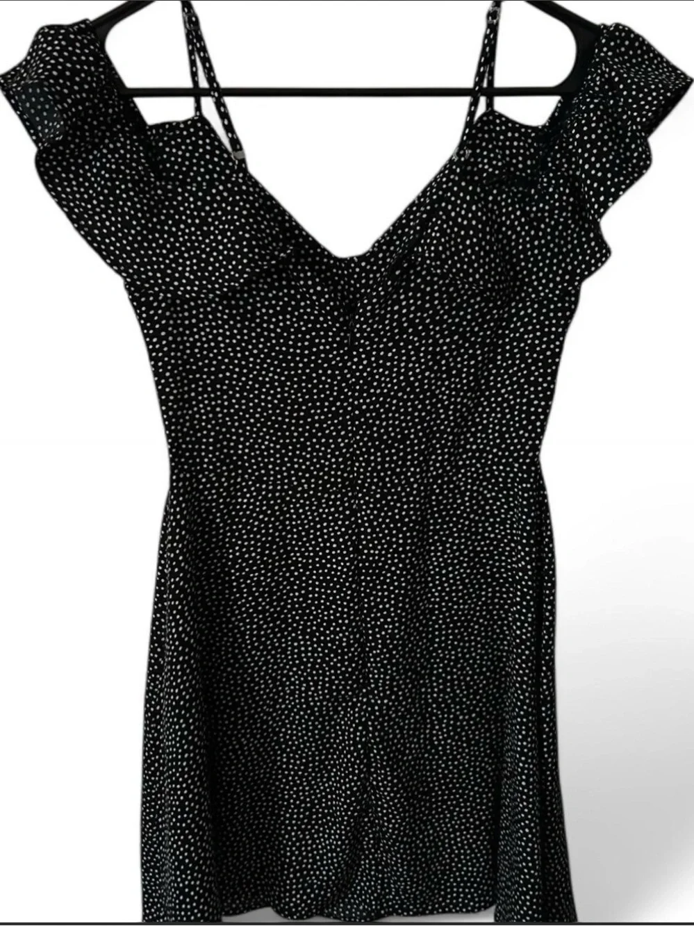 Black Speckle Cold-Shoulder Mini Dress
